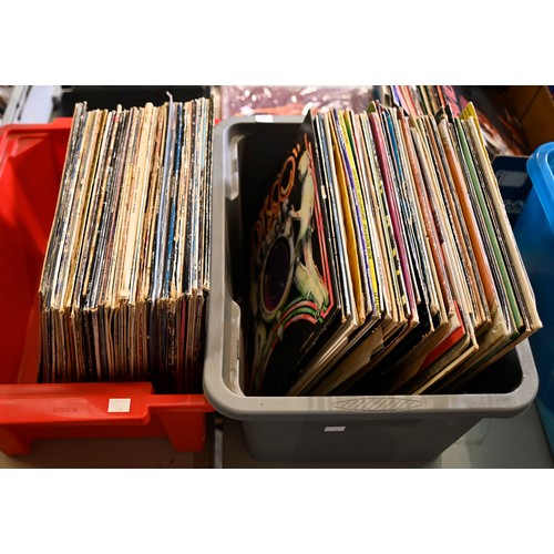 1406 - Vintage vinyl records. A used DJ collection, including reggae, hip-hop, dancehall, with some DJ prom... 