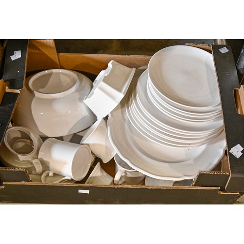 1425 - Miscellaneous white-glazed dinner ware, etc