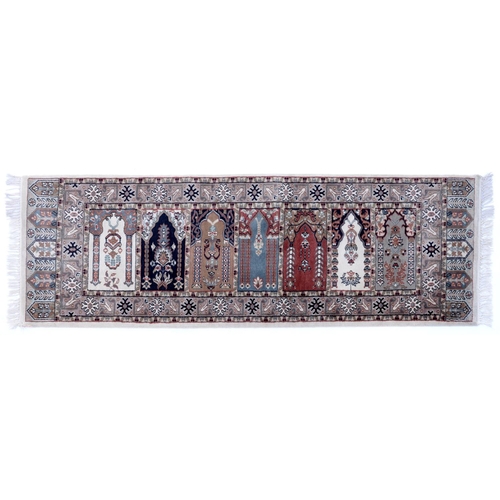1132 - An Indian saf rug,  184 x 62cm