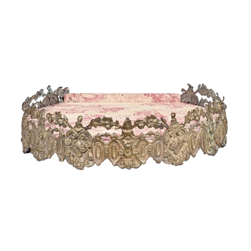 1205 - A Victorian stamped brass bed corona, 46cm diam