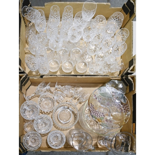 1463 - Miscellaneous glassware, 20th, cut-glass drinking glasses, some sets and part-sets, etc... 