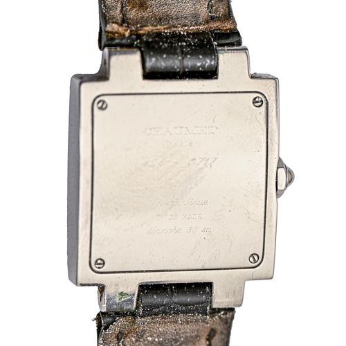 174 - A Chaumet  stainless steel self-winding square  wristwatch, with date, 30 x 30mm, on black leather s... 