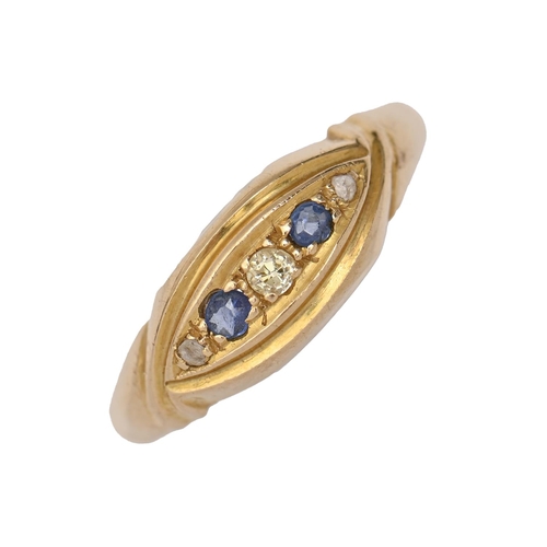 178 - A sapphire and diamond ring, in 18ct gold, Birmingham 1917, 2.3g, size O