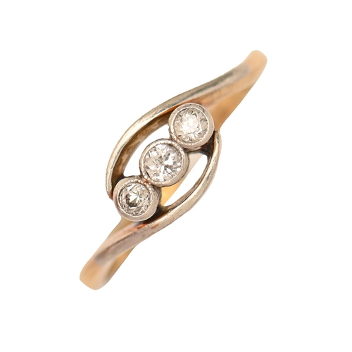 182 - A diamond ring, in gold marked 18ct, 2.3g, size L