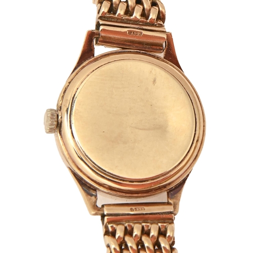 44A - An Omega 9ct gold lady's wristwatch, 19mm diam, import marked Birmingham 1964, 9ct gold bracelet and... 