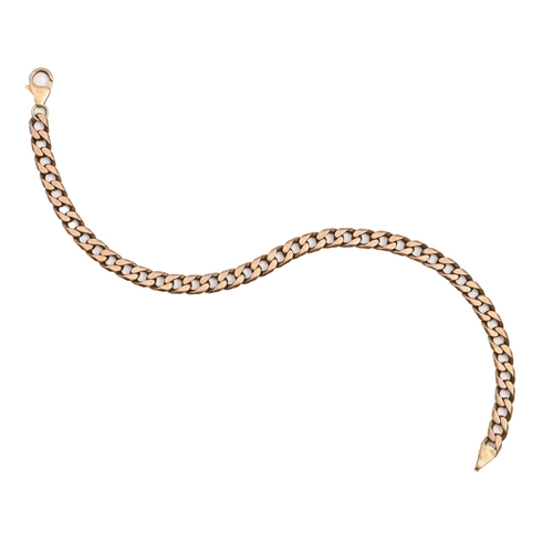 71 - A gold flat curb bracelet, 22cm l, marked 9k, 15.7g