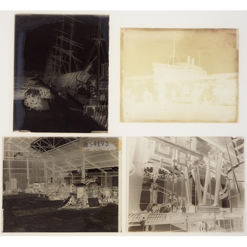 714 - Photographs. Miscellaneous glass plate negatives, first half 20th c, the subjects including naval sh... 