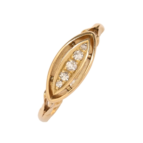 81 - A diamond ring, in 18ct gold Birmingham 1914, 2.4g, size O