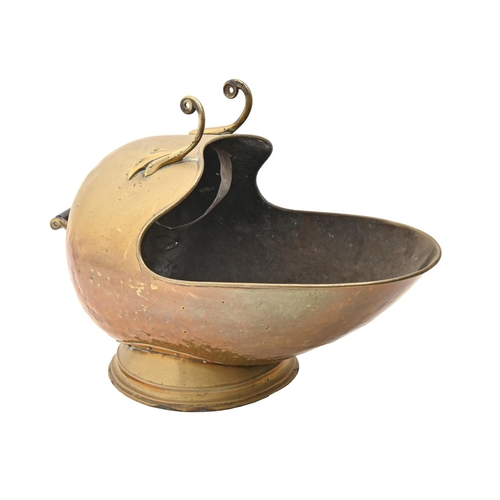 878 - An Edwardian brass coal scuttle, 41cm h