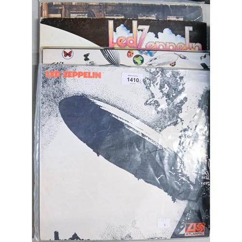 1410 - Vintage vinyl LP records. Five Led Zeppelin albums, including Zeppelin I, II and III... 