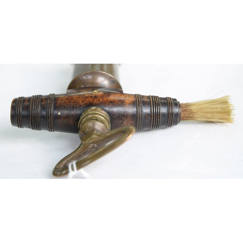 613 - A variant Thomason Patent Ne Plus Ultra corkscrew, 19th c, the bronze barrel applied with gilt royal... 