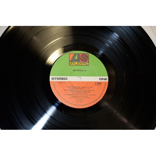 1410 - Vintage vinyl LP records. Five Led Zeppelin albums, including Zeppelin I, II and III... 