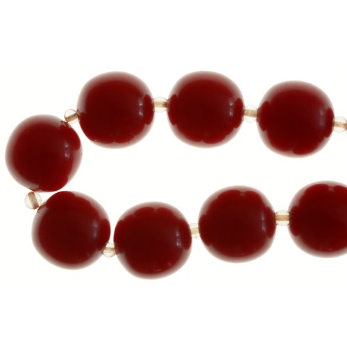 194 - A necklace of faturan style cherry red beads, 73g