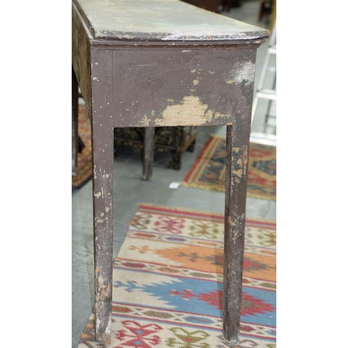 1238 - A George III painted pine dresser, early 19th c, the three scratch moulded drawers with brass handle... 