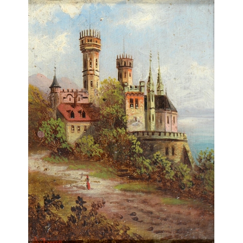 880 - Northern European School, 1887 - Stolzenfels Castle; Godesberg Castle, a pair, both indistinctly sig... 