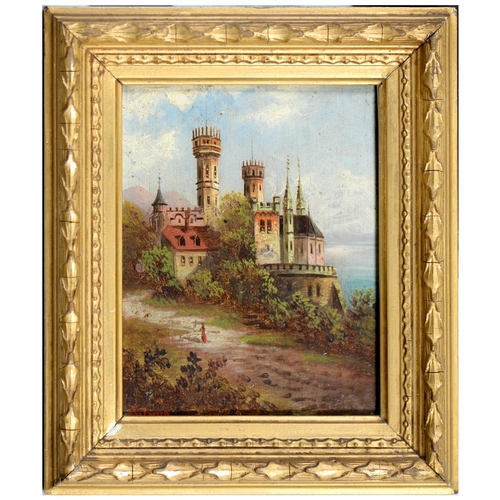 880 - Northern European School, 1887 - Stolzenfels Castle; Godesberg Castle, a pair, both indistinctly sig... 