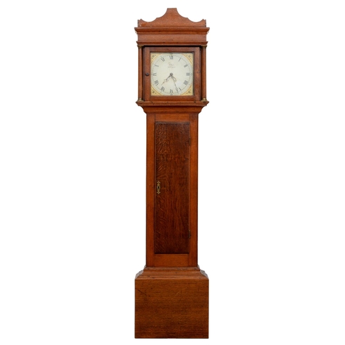 1033 - A thirty-hour oak longcase clock, S Peoler Blandford, the 10.5