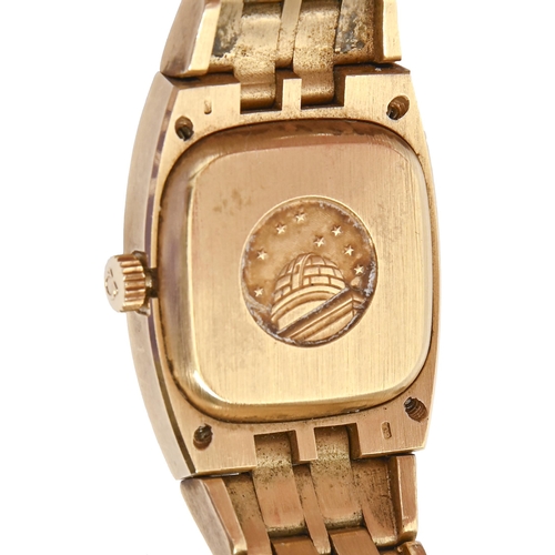 100 - An Omega 18ct gold self-winding lady's wristwatch, Constellation, 25 x 32mm, on 18ct gold bracelet w... 