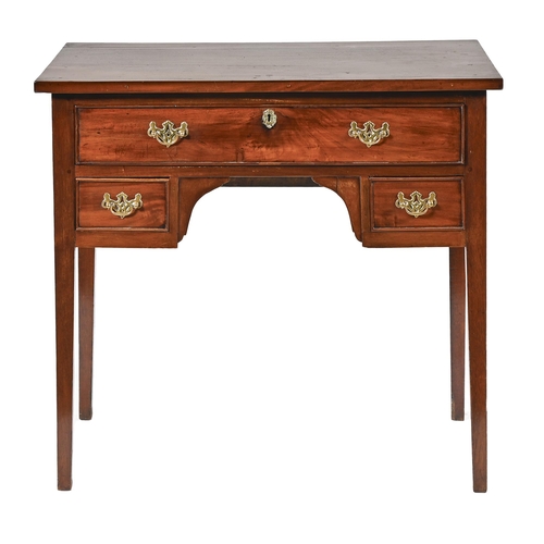 1001 - A George III mahogany lowboy, on square tapered legs, 79cm h; 51 x 88cm