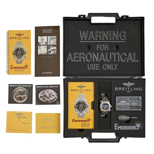 125 - A Breitling Emergency quartz Titan, E56121.1 wristwatch, complete with original box, test receiver i... 