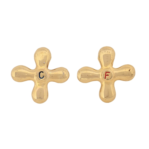 239 - Costume jewellery. A pair of Moschino 'propeller' ear clips, 38mm