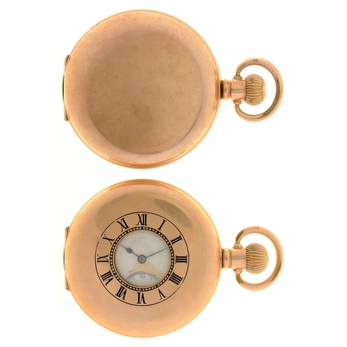 286 - Two gold plated hunting and half hunting cased keyless lever watches, c1900, 50 and 51mm... 