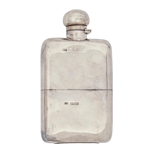 306 - A George V silver hip flask, with detachable beaker, 15cm h, by Mappin & Webb Ltd, London 1917, ... 