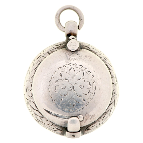 363 - An Edwardian swivel opening silver sovereign case, 32mm diam, by Levi & Salaman, Birmingham 1902... 