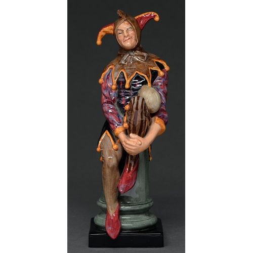 472 - A Royal Doulton earthenware figure of The Jester, 25.5cm h, printed mark, title and HN 2016... 