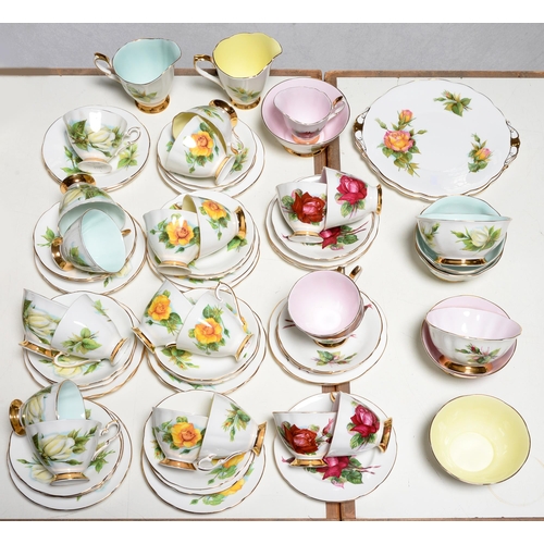 545 - Paragon Grand Gala pattern tea ware, mid-20th c, printed marks, etc