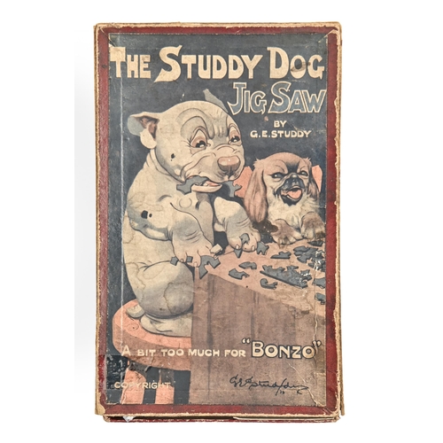 577 - G E Studdy. The Studdy Dog Jig Saw of his Mistresses Vice, wood, boxed