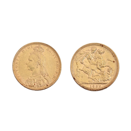 69 - Gold coin. Sovereign 1889M