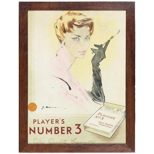 791 - Vintage advertising. A Wills Woodbines poster, mounted on board, Players Cigarettes and other later ... 