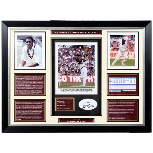 797 - Sporting memorabilia. Framed sets of photographs and signatures from the world of cricket, athletics... 