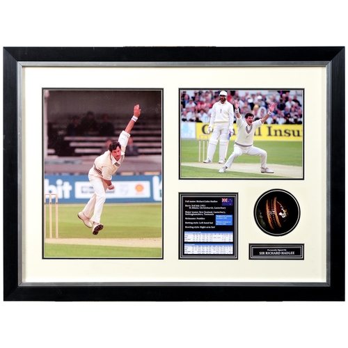 797 - Sporting memorabilia. Framed sets of photographs and signatures from the world of cricket, athletics... 