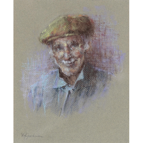 848 - Dorothy J Goodman, late 20th c - Portrait of Cyril, signed, pastel on coloured paper, 23 x 19cm... 