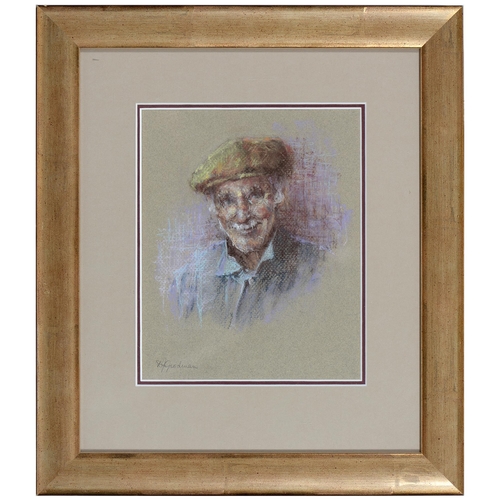 848 - Dorothy J Goodman, late 20th c - Portrait of Cyril, signed, pastel on coloured paper, 23 x 19cm... 