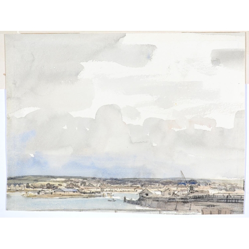 869 - Sir Walter Westleigh Russell CVO, RA (1867-1949) - The Harbour at Shoreham and Landscapes, three, wa... 