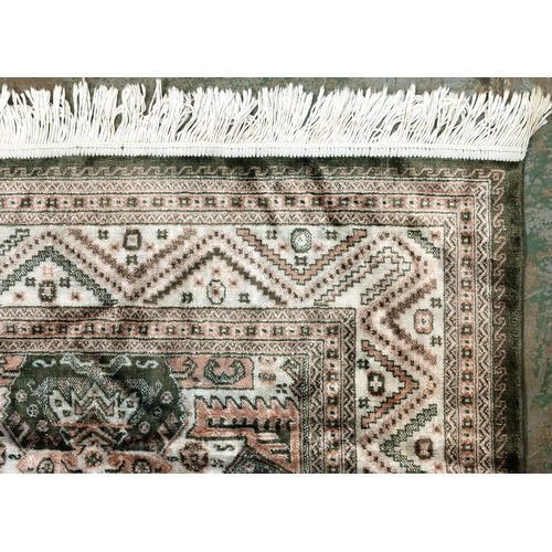 960 - A Caucasian style silky rug, 183cm x 138cm