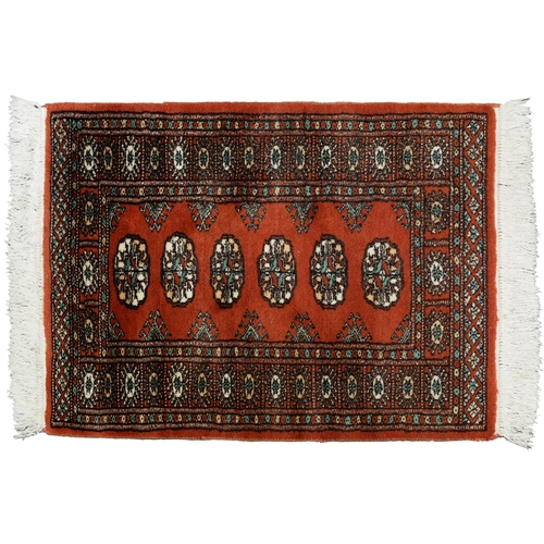 969 - Two Pakistan Bokhara rugs, 134cm x 80cm and 88cm x 63cm