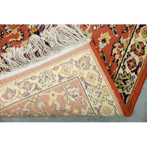 975 - A Qashqai rug, 188cm x 84cm and a Wilton rug, 120cm x 59cm