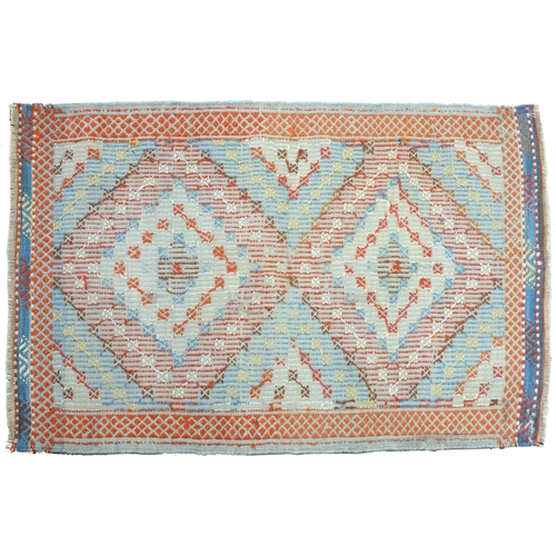 976 - A Turkish Cicim rug, 84cm x 59cm and a Turkish Dagestan rug 90cm x 60cm (2)