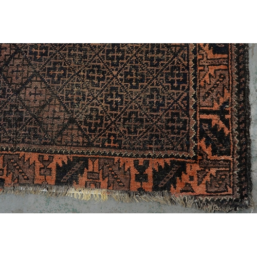 925 - An antique Baluch rug, 124cm x 92cm and a Persian Bijar Kilim rug, 102cm x 74cm