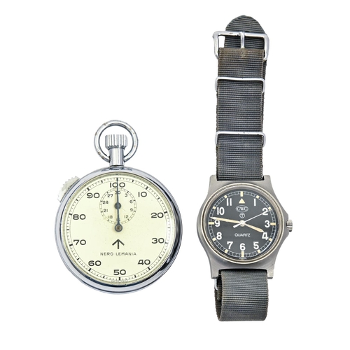 109 - A British military issue CWC wristwatch, quartz movement, 34mm diam, marked on caseback W10/6645-99-... 