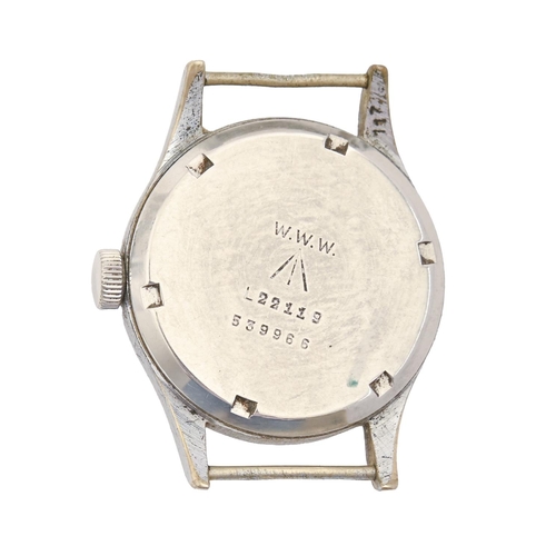 110 - A WWII British military issue Record stainless steel 'Dirty Dozen' wristwatch, calibre 022K movement... 