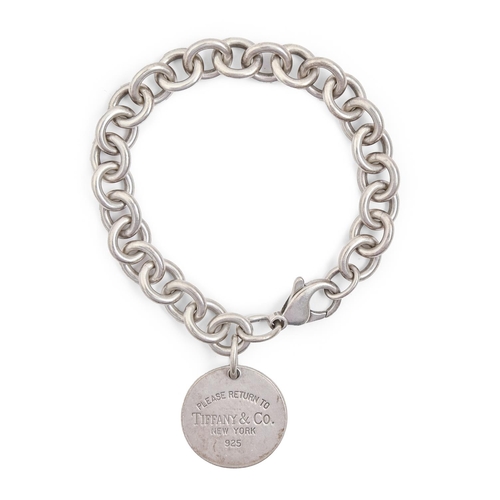 157 - Tiffany & Co. A silver bracelet, 18cm l, maker's marks, 37g