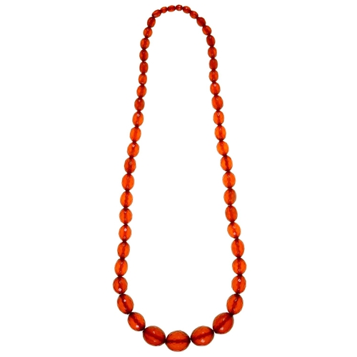 168 - A necklace of faceted faturan beads, 127g