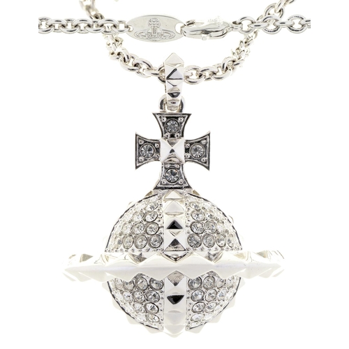 180 - Costume jewellery. A Vivienne Westwood orb pendant and necklace, pendant 43mm