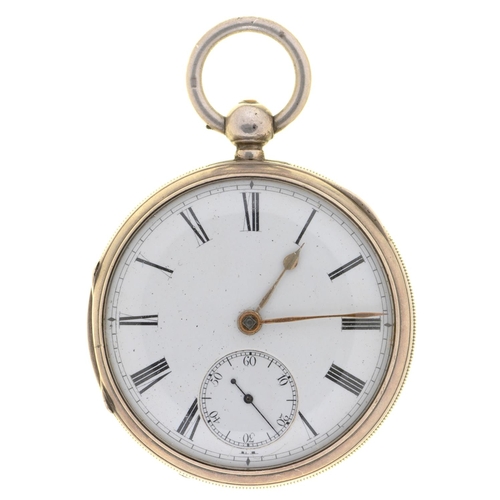 192 - An English silver fusee lever watch, John Russell & Co, Glasgow, No 60547, 53mm diam, London 188... 