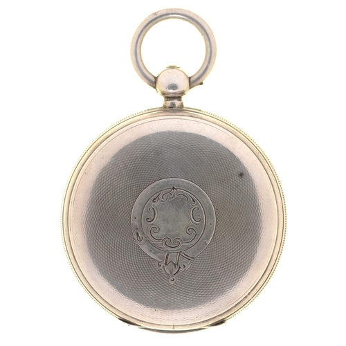 192 - An English silver fusee lever watch, John Russell & Co, Glasgow, No 60547, 53mm diam, London 188... 